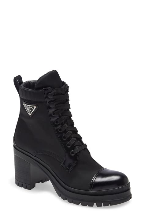 knee high prada boots|prada block heel combat boots.